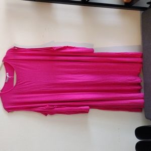 Rebdolls Hot Pink Cold Shoulder Dress